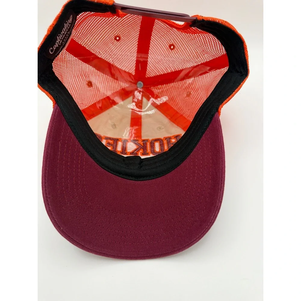 Virginia Tech Hokies Trucker Hat Maroon Orange‎ Snapback Cap NEW